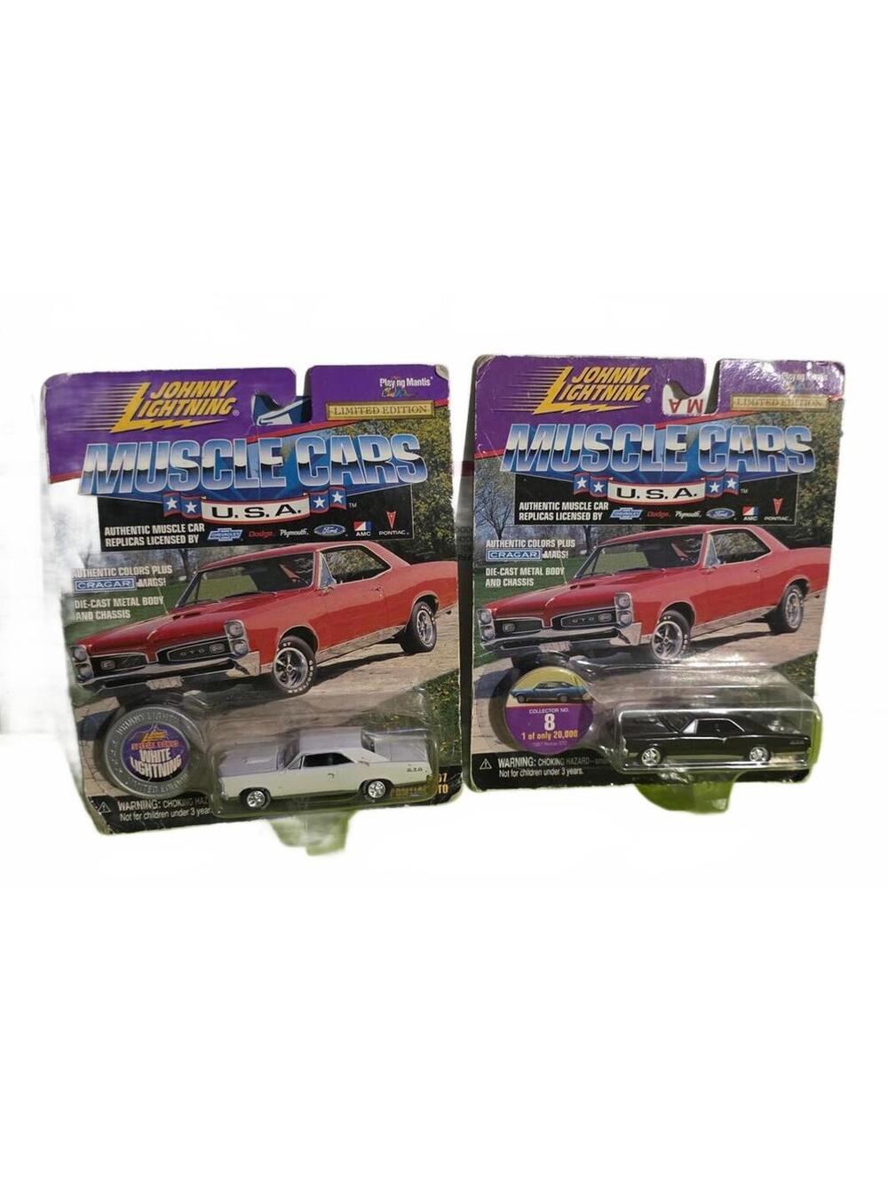 Johnny Lightning Muscle Cars Die-Cast Metal Car White & Black 1967 Pontiac GTO